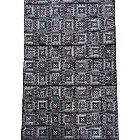 Brooks Brothers Tie Men's Purple Geometric Silk Necktie USA Woven England - Picture 3 of 6